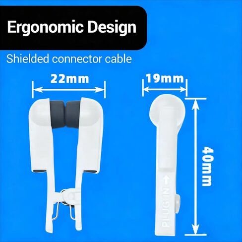 Ear Clip Electrode Double-Sided Rubber Head Comfortable, Compatible for Tens Unit & CES Stimulation, White + Black 4 Pieces in Kuwait