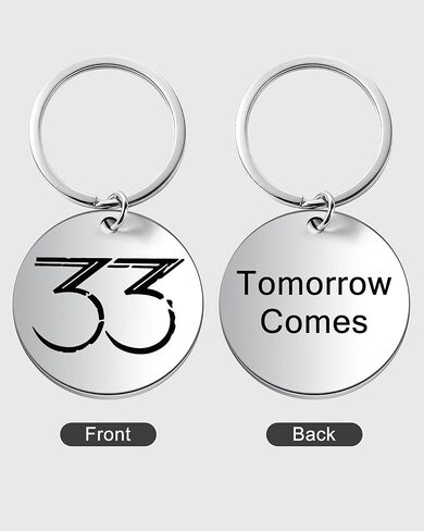 Game Inspired 33 Keychain, Expedition Silver Stainless Steel Double-Sided Laser-Engraved Key Ring in Saudi Arabia
