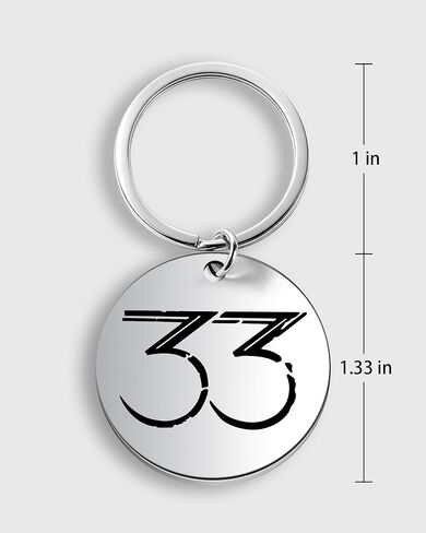 Game Inspired 33 Keychain, Expedition Silver Stainless Steel Double-Sided Laser-Engraved Key Ring in Saudi Arabia