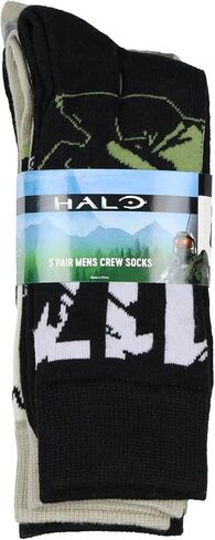 جوارب Bioworld Halo Socks للرجال من Master Chief Military Game مكونة من 5 أزواج من الجوارب متوسطة الساق in Kuwait