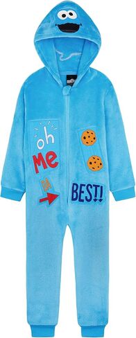 Get Trend Elmo Cookie Monster Fleece One-Piece Pajamas Jumpsuit Boys, Girls Toddlers, Sesame Street Sleepwear, Gifts for Kids in Saudi Arabia