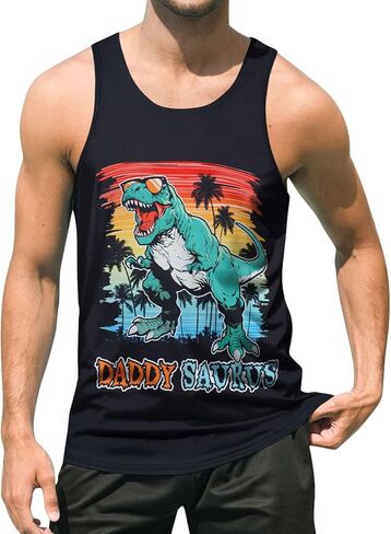 قميص بدون أكمام للشاطئ للرجال من uideazone، قميص صيفي بدون أكمام، جرافيك سريع الجفاف للتمرين في صالة الألعاب الرياضية in Kuwait