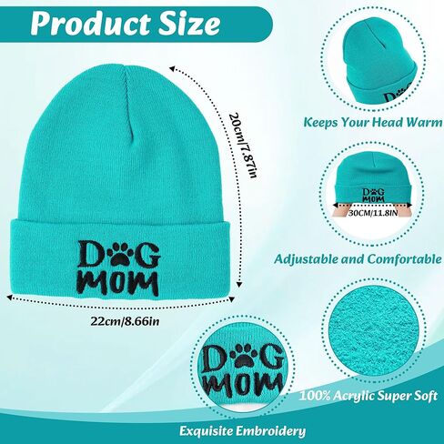 2 Pcs Dog Mom Gifts for Women Dog Mon Beanie Winter Hat Funny Socks Christmas Stocking Stuffers for Puppy Lovers Lap Green in Saudi Arabia