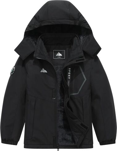 Boys' Waterproof Ski Jacket Winter Warm and Windproof Hooded Coat in Saudi Arabia