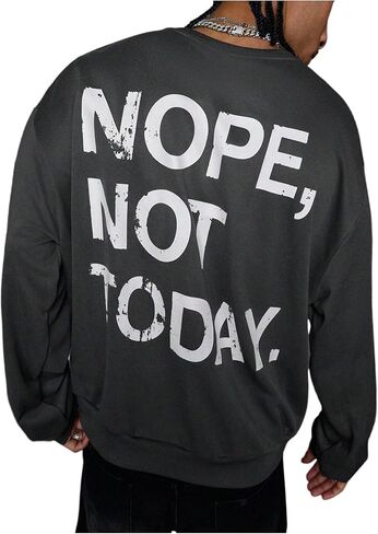 WDIRARA Men's Graphic Sweatshirts Crew Neck Long Sleeve Pullover Tops Streetwear in Saudi Arabia