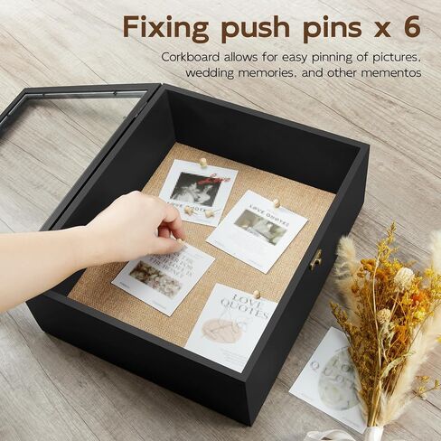 صندوق الظل العميق، حافظات عرض صناديق الظل مقاس 11 × 13 بوصة، إطار صندوق ظلال كبير، حافظات عرض داخلية عميقة مقاس 4 بوصات، صناديق ذاكرة خشبية سوداء لباقات الزفاف، تذكارات in Kuwait
