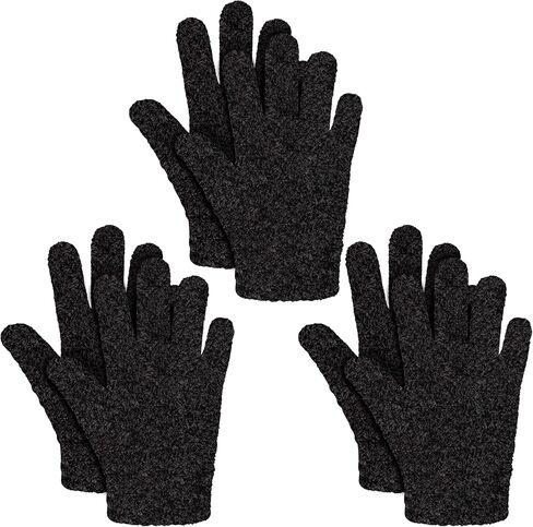 Kids Winter Gloves for Boys Girls 1-15 Years 3 Pairs Warm Particle Mink Knit Toddler Teen Gloves for Cold Weather in Saudi Arabia