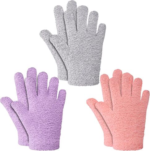 Kids Winter Gloves for Boys Girls 1-15 Years 3 Pairs Warm Particle Mink Knit Toddler Teen Gloves for Cold Weather in Saudi Arabia