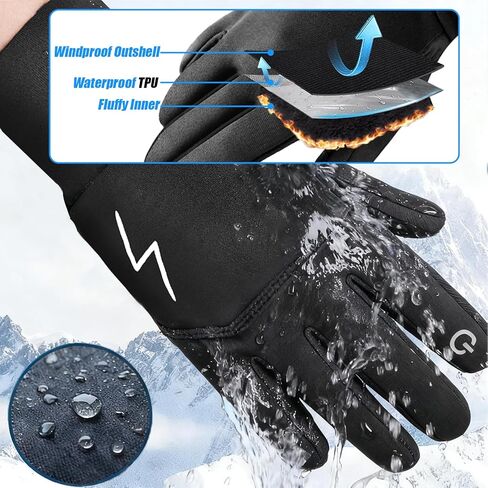 Kids Winter Gloves for Girls Boys Thermal Touchscreen Anti-Slip Reflective Gloves with Velvet Lining for 3-16 Years in Saudi Arabia