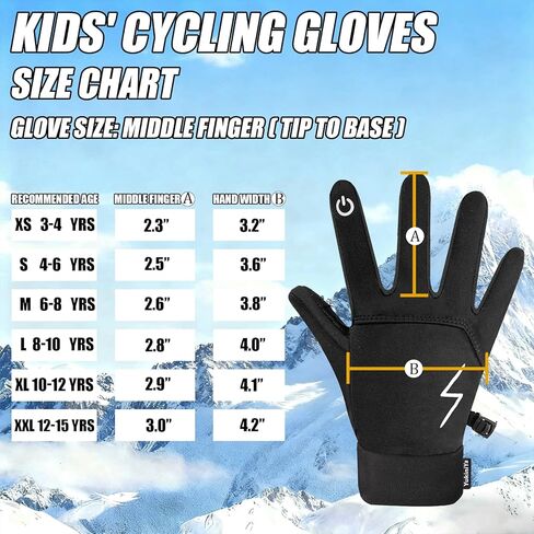 Kids Winter Gloves for Girls Boys Thermal Touchscreen Anti-Slip Reflective Gloves with Velvet Lining for 3-16 Years in Saudi Arabia