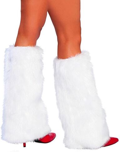 Women's Faux Fur Leg Warmers, Fuzzy Fluffy Leg Warmers Y2k for Halloween Christmas in Kuwait