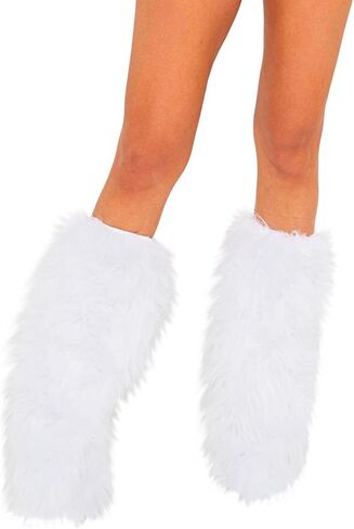 Women's Faux Fur Leg Warmers, Fuzzy Fluffy Leg Warmers Y2k for Halloween Christmas in Kuwait