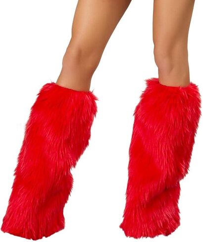 Women's Faux Fur Leg Warmers, Fuzzy Fluffy Leg Warmers Y2k for Halloween Christmas in Kuwait
