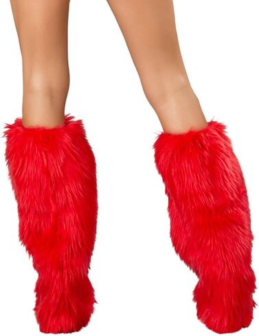 Women's Faux Fur Leg Warmers, Fuzzy Fluffy Leg Warmers Y2k for Halloween Christmas in Kuwait