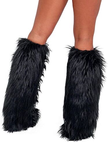 Women's Faux Fur Leg Warmers, Fuzzy Fluffy Leg Warmers Y2k for Halloween Christmas in Kuwait