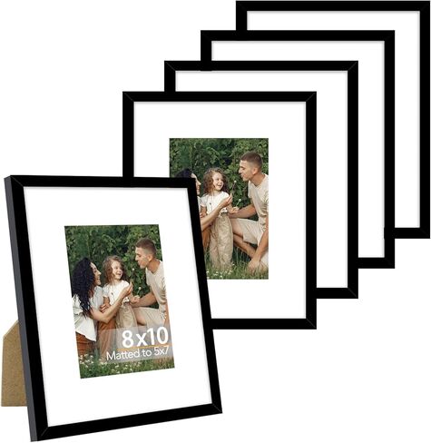 10x14 Picture Frame Set of 5 Black for 30 x 40cm Diamond Painting Art, Wall Mounting Horizontally or Vertically, 10 x 14 Wall Gallery Poster Photo Frame with Durable Shatter Resistant in Kuwait