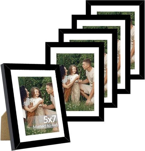 10x14 Picture Frame Set of 5 Black for 30 x 40cm Diamond Painting Art, Wall Mounting Horizontally or Vertically, 10 x 14 Wall Gallery Poster Photo Frame with Durable Shatter Resistant in Kuwait