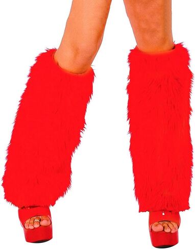 Women's Faux Fur Leg Warmers, Fuzzy Fluffy Leg Warmers Y2k for Halloween Christmas in Kuwait