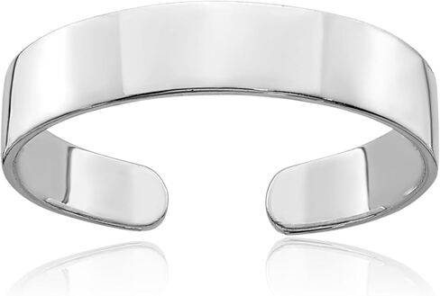 IceCarats 14K الصلبة الذهب الأبيض قابل للتعديل اصبع القدم عصابة مفتوحة ميدي الفرقة الصيف الشاطئ المجوهرات in Saudi Arabia