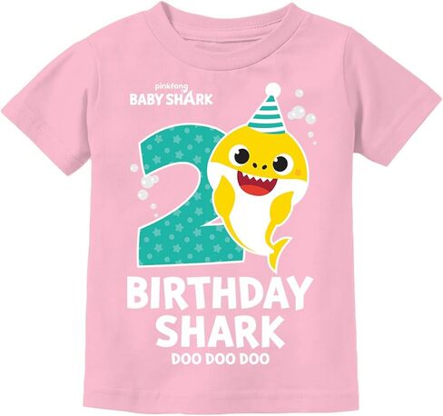 2nd Birthday Baby Shark Shirt 2 Year Old Birthday Boy Girl Toddler Kids T-Shirt in Saudi Arabia