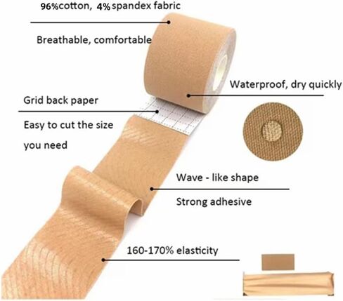 Trans Tape for Transitioning Small Size Chest Binding Tape FTM Chest Binder with Nipple Covers 2 in X 16.5 ft in Saudi Arabia