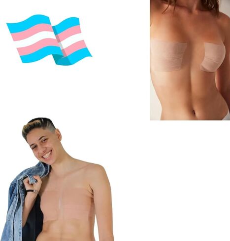 Trans Tape for Transitioning Small Size Chest Binding Tape FTM Chest Binder with Nipple Covers 2 in X 16.5 ft in Saudi Arabia