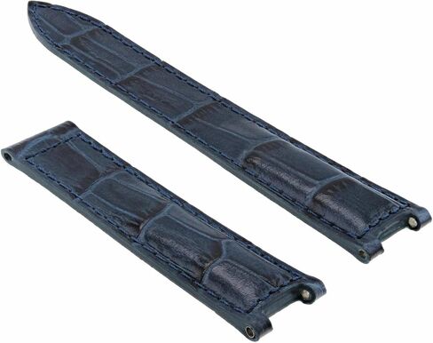 Ewatchparts 20mm Genuine Leather Watch Band Strap Deployment Clasp Compatible With Cartier Pasha Watch Blue in Saudi Arabia