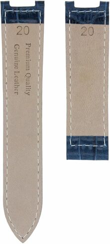 Ewatchparts 20mm Genuine Leather Watch Band Strap Deployment Clasp Compatible With Cartier Pasha Watch Blue in Saudi Arabia