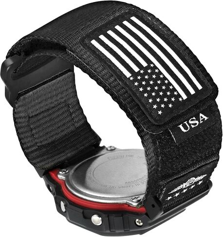 Abanen Sport Strap with Stars-Stripes Flag Nylon Large Size Watch Band for Casio gshock DW-5600/8900 / GA-100/GW-B5600/GB-5600 /GW-6900 in Saudi Arabia