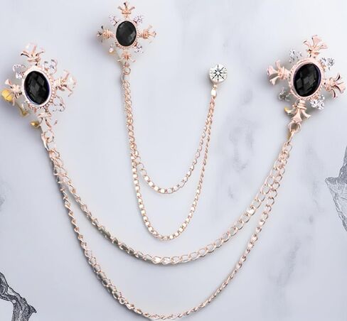 Men's Statement Corsage Shirt Collar Accessories Brooch - Elegant Shirt Collar Accessory for Formal and Casual Outfits in Saudi Arabia