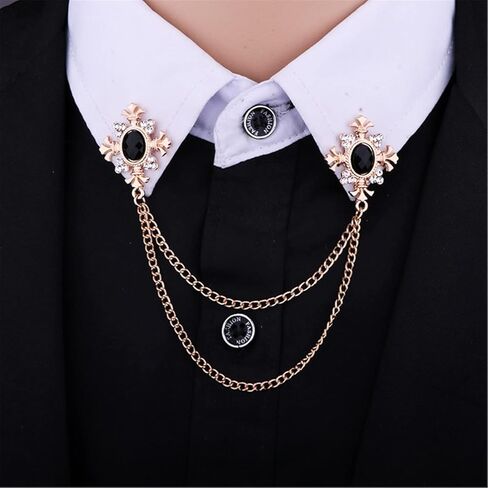 Men's Statement Corsage Shirt Collar Accessories Brooch - Elegant Shirt Collar Accessory for Formal and Casual Outfits in Saudi Arabia
