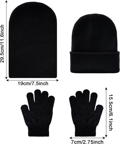 Kids Beanie Hats and Gloves Set Kid's Knitted Beanies Hat Winter Gloves for Boys Girls in Saudi Arabia