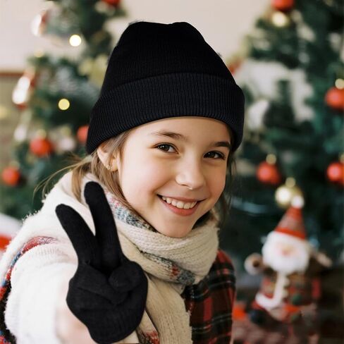 Kids Beanie Hats and Gloves Set Kid's Knitted Beanies Hat Winter Gloves for Boys Girls in Saudi Arabia