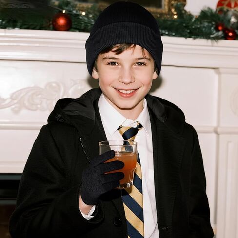 Kids Beanie Hats and Gloves Set Kid's Knitted Beanies Hat Winter Gloves for Boys Girls in Saudi Arabia