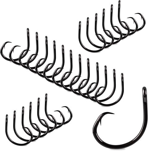 Mustad Demon Perfect Circle, in-Line, 3X Strong - Black Nickel-Size 8/0 - Pack of 25 in Kuwait