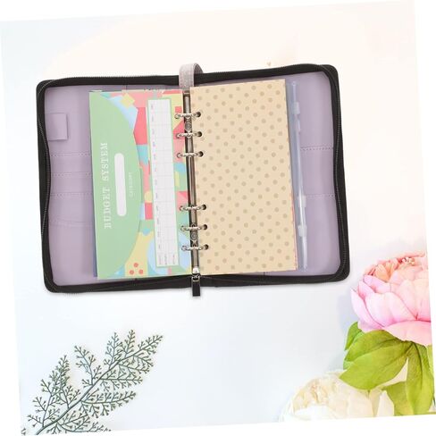 Gadpiparty 1Set Capacity Budget Envelope Clutch Bag Multifunctional PU Zipper Money Wallet with Envelopes Calculator and Stickers for Travel and Business in Saudi Arabia