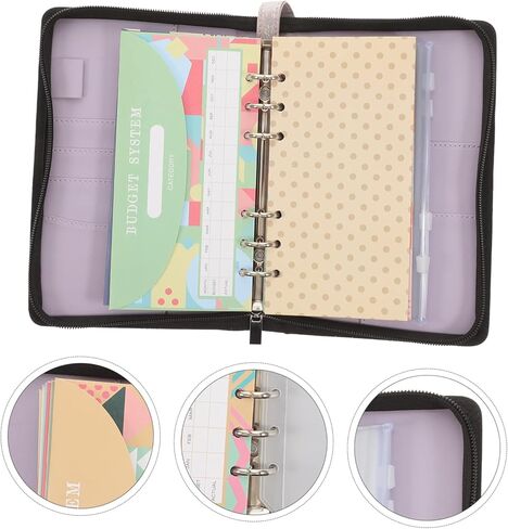 Gadpiparty 1Set Capacity Budget Envelope Clutch Bag Multifunctional PU Zipper Money Wallet with Envelopes Calculator and Stickers for Travel and Business in Saudi Arabia