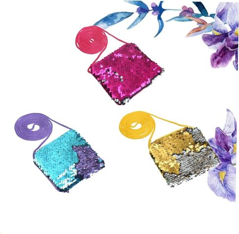 BESPORTBLE 3Pcs Sequins Coin Purse Fashion Square Bag Small Change Pouch for Boys for Jewelry Coins Keys Candy Storage in Saudi Arabia