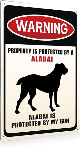 Aluminium plate 755 Funny Dog Warning Metal Aluminium Plate Signs Property is Protected By A Bandog Decorative Signs Plaques for Home Decor Gifts to Indoor and Outdoor Use Gifts for Dog Lover in Kuwait