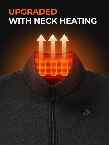 ORORO Men's Heated Fleece Vest (Black, M) and Extended Runtime Battery in Kuwait