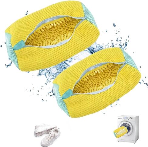 حقيبة غسيل الأحذية (عبوة من قطعتين) - مجموعة أدوات تنظيف أحذية التنس الرياضية قابلة لإعادة الاستخدام مع رفوف تجفيف، تنظيف سريع للعائلات المشغولة in Kuwait