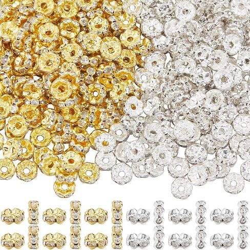 1 صندوق 300pcs 6 ألوان 6 مم رونديل رونيللي كريستال الخرز راينستون مرتفعة حافة حافة حافة النحاس النحاس الفاصل حبات للمجوهرات صنع الإمداد in Kuwait
