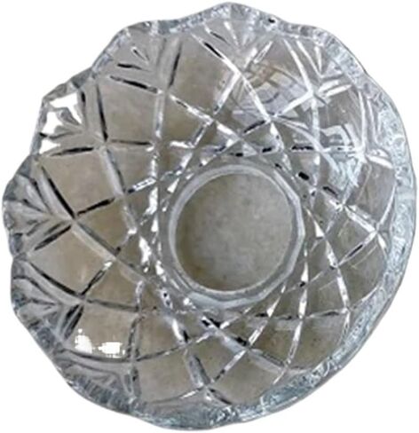 2 قطعة زجاج كريستال Dia100mm Bobeches وعاء مصباح دعامة كوع حامل شمعة صينية الثريا (ثقب مركزي 30 مللي متر) in Kuwait