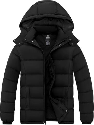 wantdo Men's Puffer Jacket Warm Waterproof Winter Coat Hooded Parka Jacket (Regular and Big Size) in Saudi Arabia