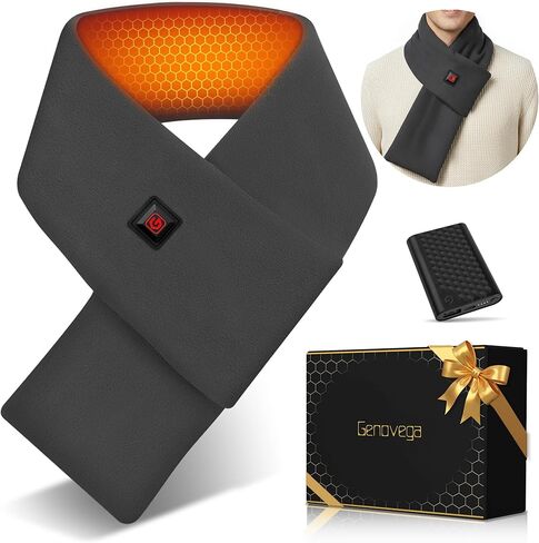 Genovega Women Men Heated Scarf with 6000mAh Battery,Portable Power Bank for Long Lasting Graphene Heating,Winter Warm Gifts in Saudi Arabia