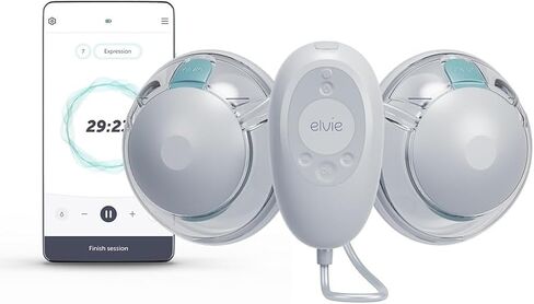 Elvie Stride 2 | Soft-Silicone Double Electric Breast Pump - Hospital-Grade Suction Breast Pump - Breast Pumping Essentials | Ultra-Quiet in Kuwait