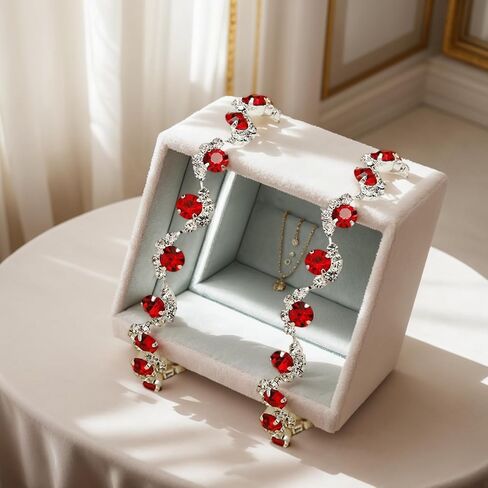 2 exquisite bracelets with red rhinestones, fashionable and cool style jewelry in Saudi Arabia