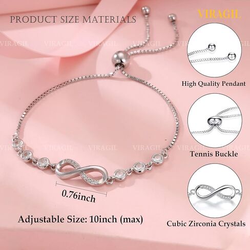 VIRAGIL To My Wife Infinity Heart Bracelet From Husband, Meaningful Bracelet Gift for Wife, Romantic Jewelry with Message Card, Valentine Birthday or Wedding Keepsake in Saudi Arabia