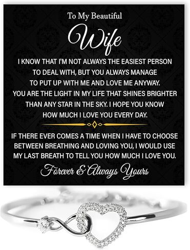 VIRAGIL To My Wife Infinity Heart Bracelet From Husband, Meaningful Bracelet Gift for Wife, Romantic Jewelry with Message Card, Valentine Birthday or Wedding Keepsake in Saudi Arabia