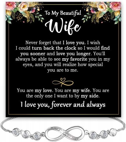 VIRAGIL To My Wife Infinity Heart Bracelet From Husband, Meaningful Bracelet Gift for Wife, Romantic Jewelry with Message Card, Valentine Birthday or Wedding Keepsake in Saudi Arabia